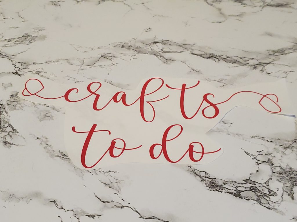 "Crafts to Do" Free SVG Paired With Dry Erase Board in Craft Room